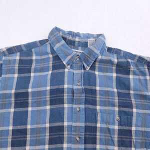 Weekends Only Tartan Flannel Long Sleeve Button Up Shirt Mens Size XLT Blue